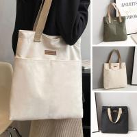 Bolso de mano de hilo de coser para mujer, bolsa de compras de lona que combina con todo, gran capacidad, a la moda - details 2