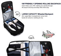 Mochila de viaje para hombre, Mochila impermeable para deportes al aire libre con carga USB, 40x20x25 - details 4
