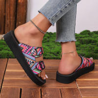 Zapatillas planas con estampado aleatorio para mujer, zapatos informales, sandalias de playa, chanclas para caminar, verano, 2024 - details 4