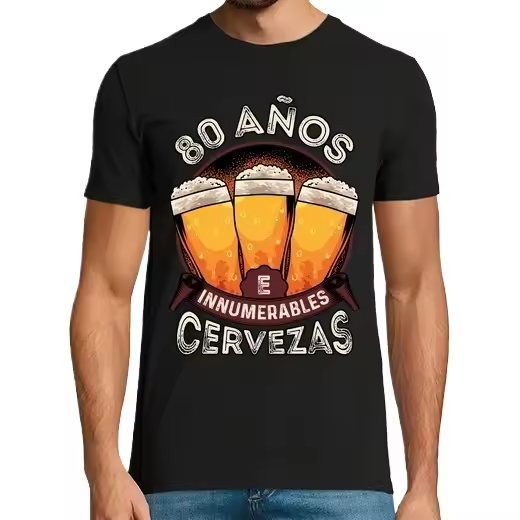 80 Años E Innumerables Cervezas Regalo 80 Cumpleaños Camisetas CERVEZA,Pack Regalo Camiseta Personalizada - 1