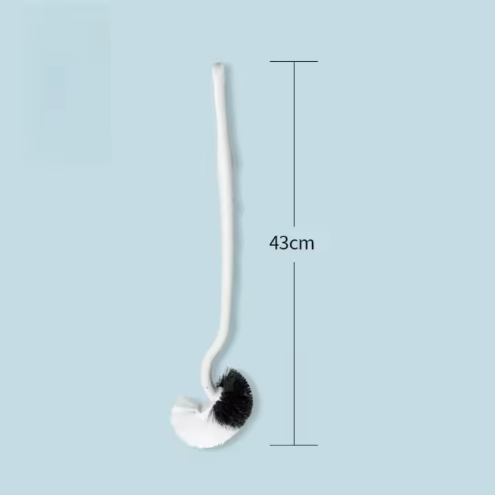Cepillo de Inodoro Curvo Tipo S Montado en la Pared Cabeza Doblada Cepillo para Huecos de Esquina - 1