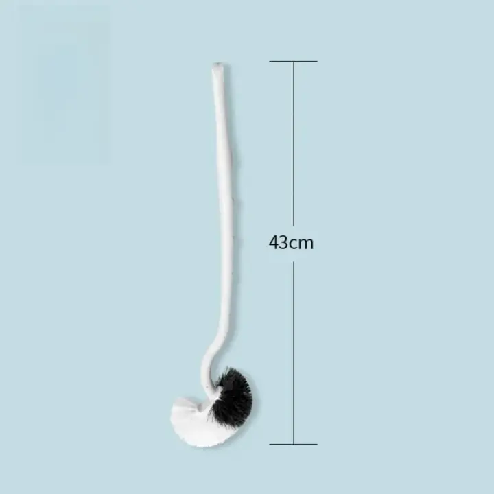 Cepillo de Inodoro Curvo Tipo S Montado en la Pared Cabeza Doblada Cepillo para Huecos de Esquina - 1