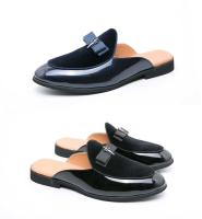 Nuevas sandalias informales de moda para hombre, mulas de piel de cocodrilo, suela de goma antideslizante británica, suaves y transpirables para caminar - details 11