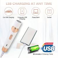 Afeitadora eléctrica 4 en 1 para mujer, depiladora recargable por USB, recortadora eléctrica de cejas, eliminador de vello portátil para cara, nariz y piernas - details 4