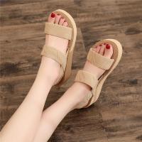 Nuevas sandalias minimalistas con cuña y slingback para exteriores, sandalias ligeras de verano, de color sólido, con suela gruesa, zapatos de mujer, sandalias femeninas - details 5