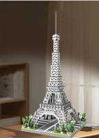 Bloques de construcción de vista de calle de la torre de París, Mini Diamante, ensamblaje de piezas pequeñas, juguete - details 3