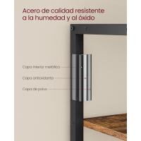 Estante de Libros de 5 Niveles Diseño Rústico Marrón y Negro Ideal para Sala, Baño, Cocina - details 5