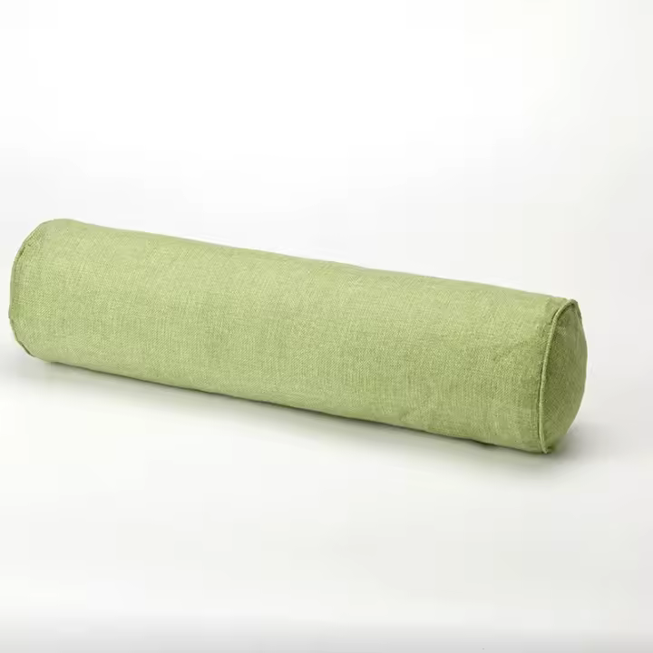 Almohada cilíndrica de lino y algodón, cojín de cabecera de sofá de oficina, extraíble y lavable, Color sólido - 1