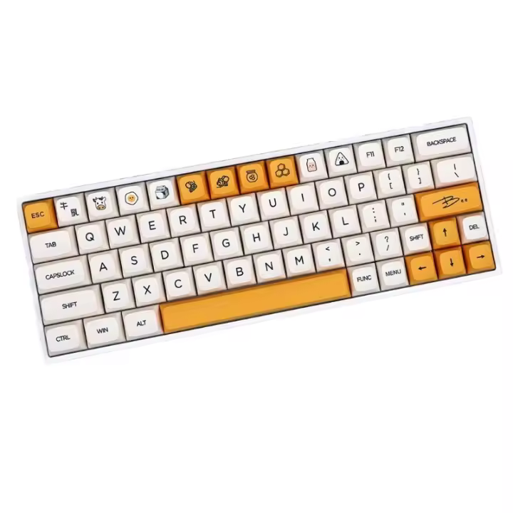 Teclas de teclado mecánico Honey Milk, 17 piezas, XDA, perfil de tinte, Sub Bee, cubierta para Cherry MX GK61 64 84 96 P9JB - 1