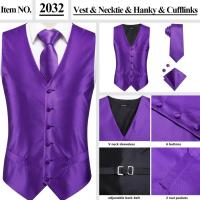 Chaleco ajustado, corbata, bolsillo, gemelos cuadrados, chaleco de seda para hombre, conjunto de corbata para traje, vestido, chalecos florales de cachemira de boda, regalo - details 29