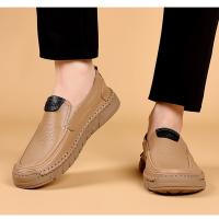Nuevos zapatos informales de cabeza redonda para hombres, mocasines de cuero para hombres - details 15