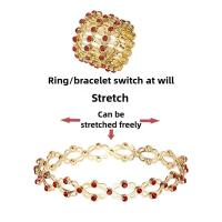 Pulsera y Anillo 2 en 1 Ajustable, Diseño Mágico Elástico, Joyería y Bisuteria para Mujer, Regalo Moderno 2025 - details 0