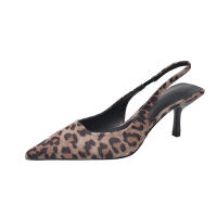 Nuevo nicho retro de gama alta con estampado de leopardo tacones altos temperamento elegante tacón fino sandalias puntiagudas - details 34