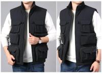 Chaleco Cargo para Hombre Abrigo Táctico de Lana Gruesa sin Mangas, Traje de Trabajo con Bolsillos, 6XL, Novedad 2025 - details 6