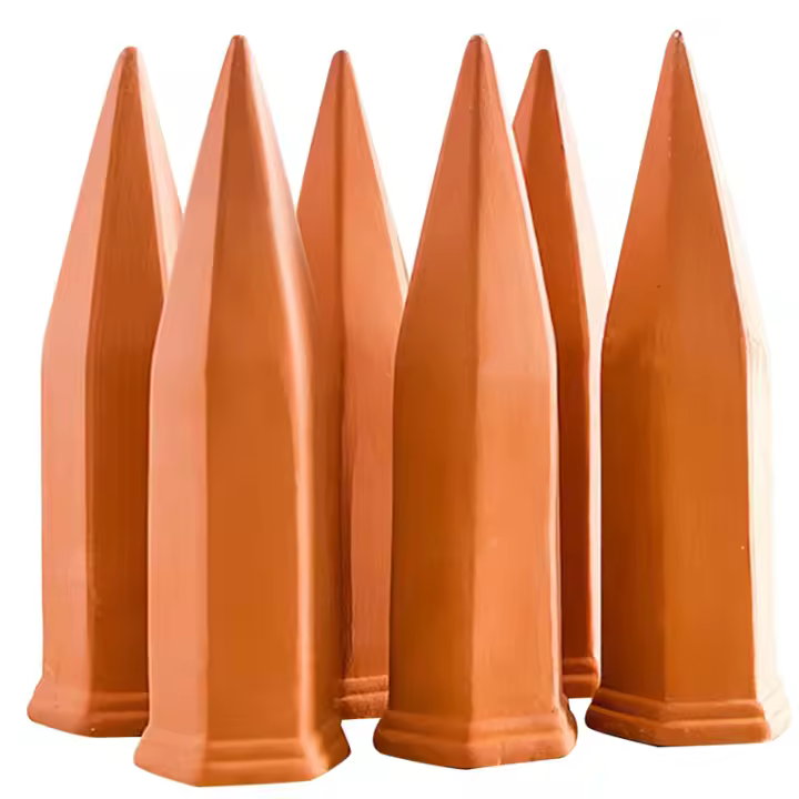 Bebedero de cerámica para plantas de terracota, dispositivos de riego automático para plantas, para vacaciones, interior y exterior, 6 uds. - 1