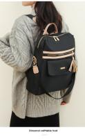 Mochila De Trabajo ligera para mujer, morral de viaje informal, resistente al agua, color negro y rosa - details 2