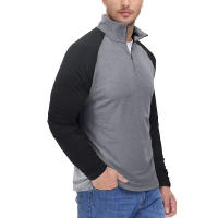 Sudadera de hombre de manga larga con cremallera Cuello de pie, cómoda, jersey, colores contrastados, para exterior - details 8