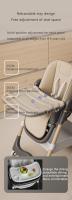 Silla de comedor plegable multifuncional para bebé, sillón reclinable para comer, conveniente, elevado - details 4