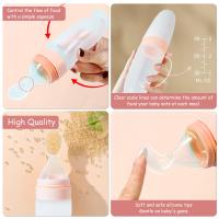 Set de 4 Cucharas de Alimentación para Bebé de Silicona Cucharas de Alimentación de Saco de 3oz con Ventosa para Niños Niñas Botella de Alimentación Autocomprable Rosa Sakura - details 2