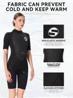 Traje De Neopreno De Una Pieza Con Mangas Cortas De 3 Mm De Grosor, Traje De Surf Y Snorkel Térmico Con Protección Solar - details 5