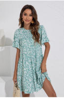 Vestido corto informal de verano para mujer, minivestido estampado Vintage - details 6