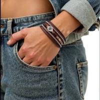 Pulseras Mujer Boho Chic con Ojo Protector, Cuero Genuino y Circonitas, Joyería y Bisuteria para Mujer, Regalo Verano 2025 - details 2
