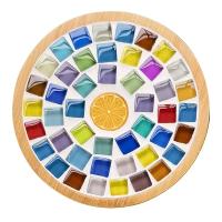 Posavasos de Mosaico Hecho a Mano DIY Almohadilla de Bambú para Taza Patrón de Corazón Cuadrado - details 2