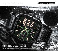 Reloj cronógrafo para hombre, luminoso, resistente al agua, reloj de cuarzo, correa de acero inoxidable, reloj de pulsera multifuncional para negocios - details 5