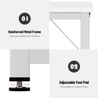 Mesa de ordenador de 100 cm, mesa de trabajo con estante, robusta y fácil de instalar, madera y metal, diseño moderno, estilo industrial - details 3