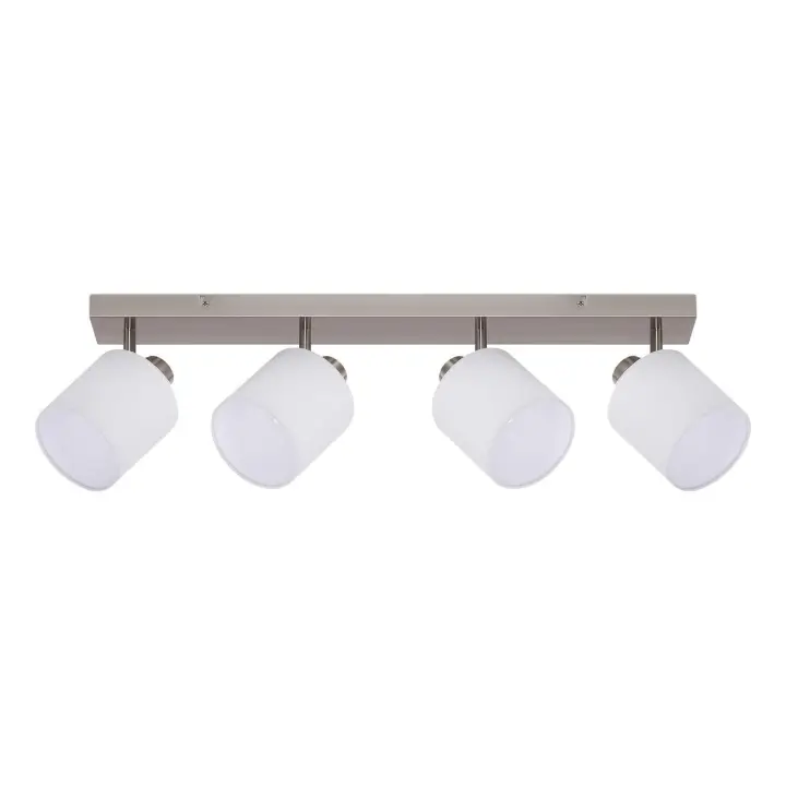CBJKTX 4 Focos de Techo Modernos E14 Plata 350 °   Lámpara giratoria de pantalla de tela MAX.25W para dormitorio, cocina, pasillo - 1