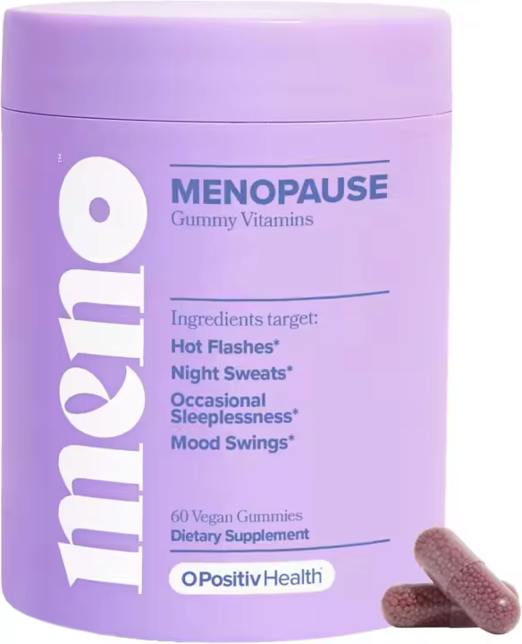 O Positiv MENO Vitaminas Suplemento de menopausia sin hormonas para mujeres Black Cohosh & Ashwagandha KSM-66 ayuda a aliviar los sofocos, - 1