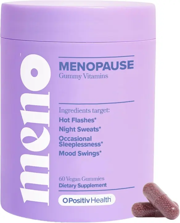O Positiv MENO Vitaminas Suplemento de menopausia sin hormonas para mujeres Black Cohosh & Ashwagandha KSM-66 ayuda a aliviar los sofocos, - 1