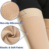 1Pair Compression Stockings Women Men 20-30 MmHg Open Toe Thigh High Socks for Varicose Vein Swollen Legs Travel Flight Pregnant - details 3