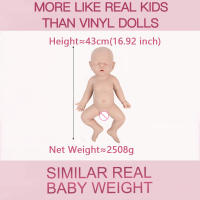 Muñeca de Silicona Recién Nacida IVITA WG1528 Muñeca Realista de Niña de 43cm con Ropa - details 4