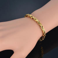 Pulsera de Acero Inoxidable 316L Color Oro Estilo Hip Hop para Hombres y Mujeres - details 1