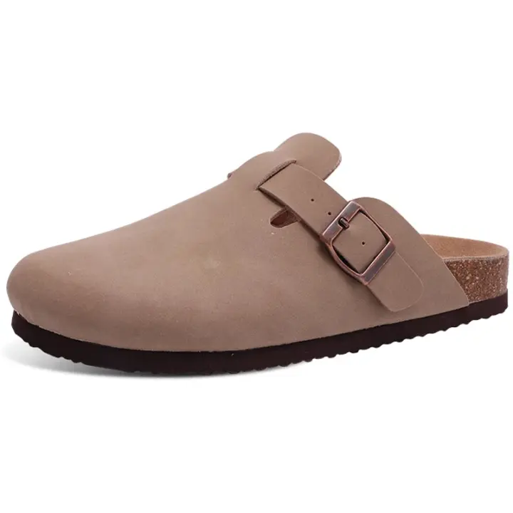 Zapatillas de Corcho de Gamuza a la Moda para Hombres Sandalias de Soporte para Arco - 1