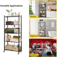 Estantería Plegable de Metal Negro 4 Niveles Carga Pesada Ideal para Cocina, Oficina, Garaje - details 11