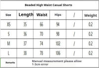 BUNO-2025 novedad de verano, traje informal de manga larga con cuello en V y lentejuelas para mujer, conjunto de pantalones cortos informales de cintura alta - details 1
