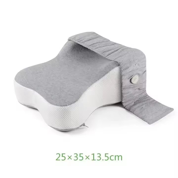 Almohada de Pierna Ajustable para Duerme Lateral Almohada de Memoria de Algodón Ortopédico con Rebote Lento Almohada de Pie de Embarazo para Alivio del Dolor de Rodillas - 1