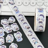 Juego de pegatinas Genshin Impact para niños, calcomanías de dibujos animados, lindos Focalors Furina, círculo, juguete, regalo, 500 unids/set - details 4