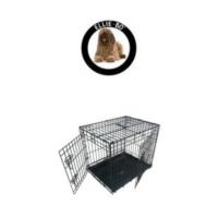 Jaula plegable lujosa Ellie-Bo de 76 cm para cachorros de perro en color negro con bandeja metálica resistente a mordidas, acolchado y frontal inclinado para coche - details 10