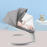 Mecedora eléctrica inteligente para bebé, cuna columpio para bebé, cama para dormir con música Bluetooth, color gris - details 13