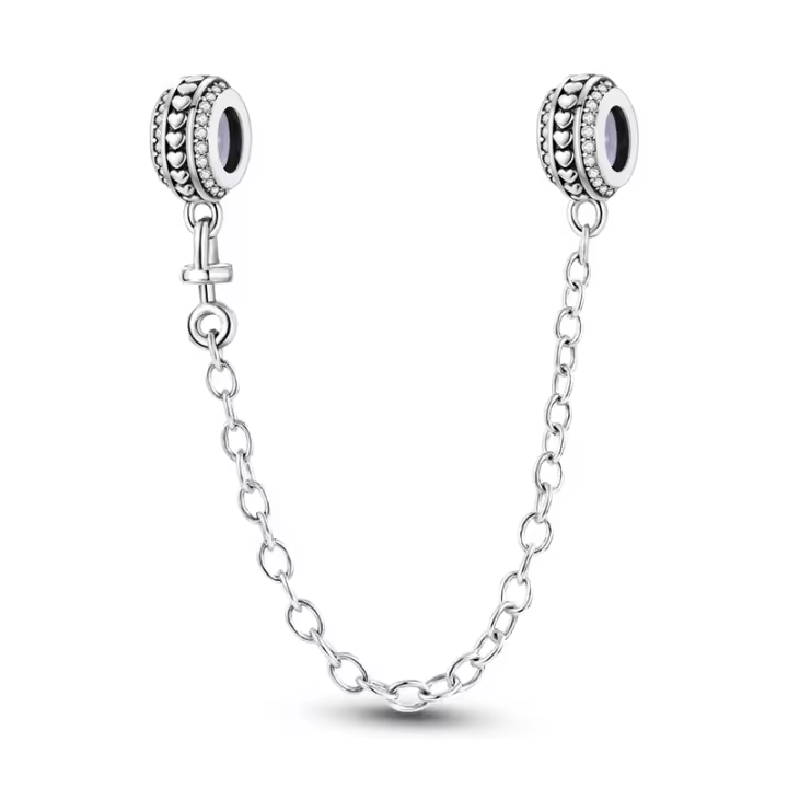 Pulsera de Cadena de Seguridad en Forma de Cruz Plateada con Cuentas de Uste Joyería de Mujer DIY - 1