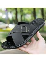 Chanclas de gran tamaño para hombre, sandalias de verano para exteriores, chanclas casuales, cien una palabra, arrastre al aire libre, zapatos de playa - details 5