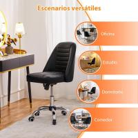 Giratoria Cuero PU Ergonómica Sin Reposabrazo con Ruedas Capacidad 136 KG Negro - details 1