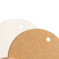 Etiquetas redondas de Papel Kraft para equipaje, tarjetas de etiqueta de precio hechas a mano en blanco, color marrón, decoración de fiesta de boda y Navidad, 100 unidades por lote - details 2