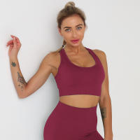Nessaj-Sujetador deportivo sin costuras para mujer, Top corto de color sólido para yoga, ropa activa para gimnasio, chaleco deportivo - details 7