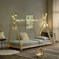 Cama para niños pequeños Cama Infantil 160 x 80cm Estructura Tipi de Madera Pino Color Pino Natural - details 10
