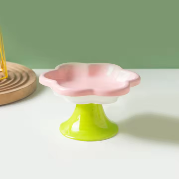 Bol de Cerámica de Gato con Protección Cervical Alta Basin de Alimentos para Mascotas con Seguridad para Patas - 1