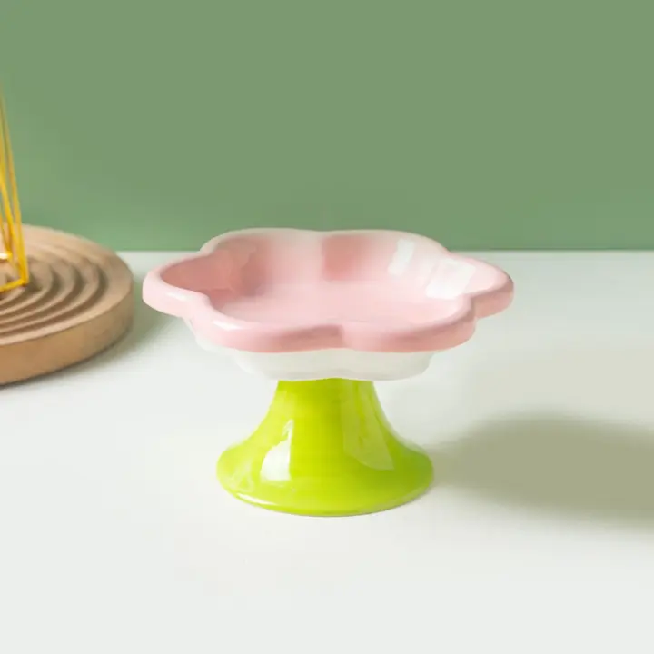 Bol de Cerámica de Gato con Protección Cervical Alta Basin de Alimentos para Mascotas con Seguridad para Patas - 1